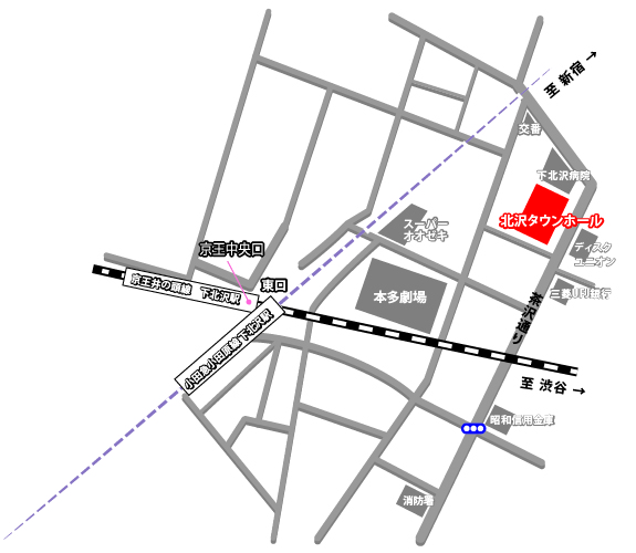 北沢タウンホール　地図